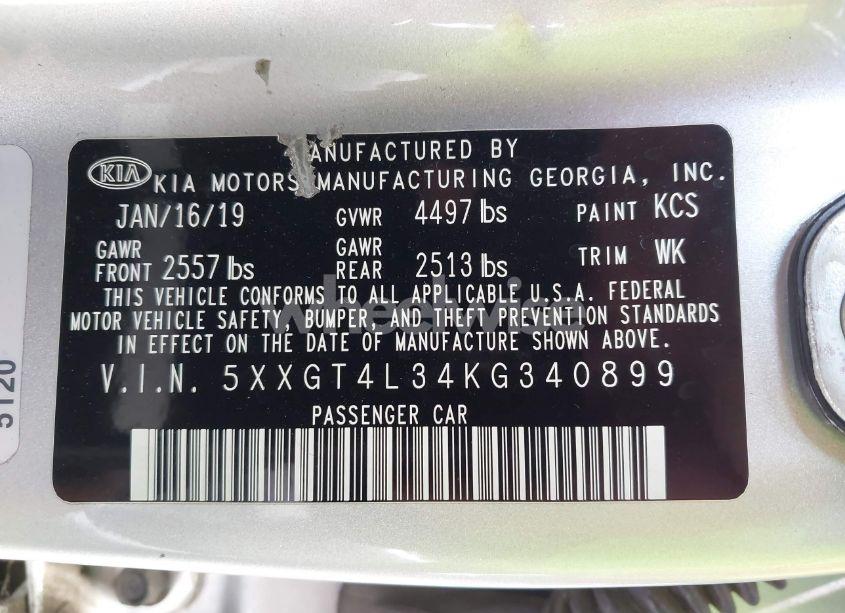 Photo 9 of 2019 Kia Optima LX (VIN 5XXGT4L34KG340899)