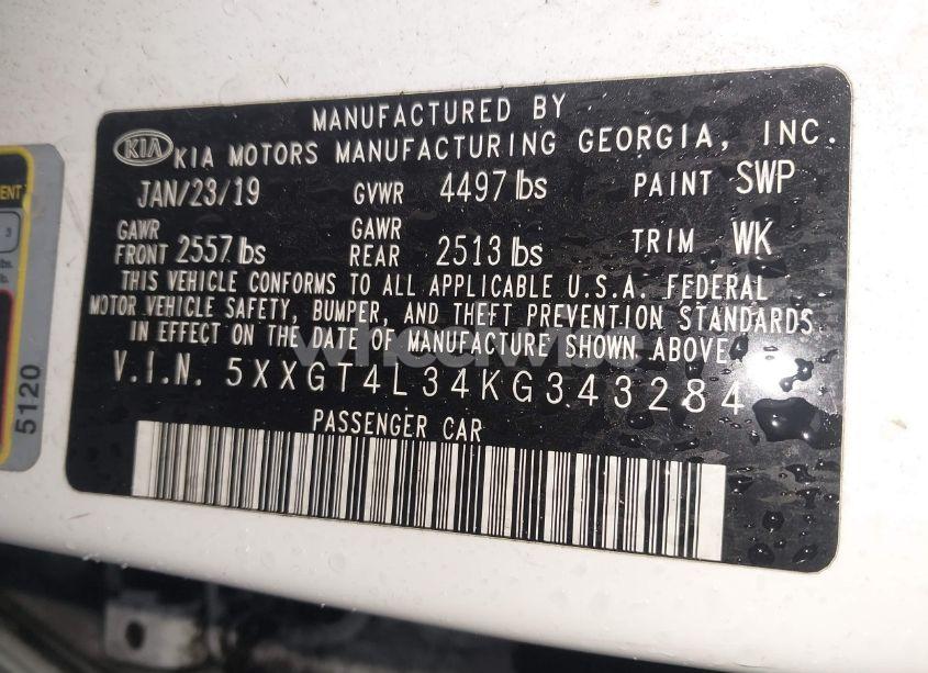 Photo 9 of 2019 Kia Optima LX (VIN 5XXGT4L34KG343284)
