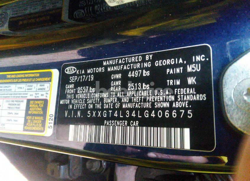 Photo 9 of 2020 Kia Optima LX (VIN 5XXGT4L34LG406675)