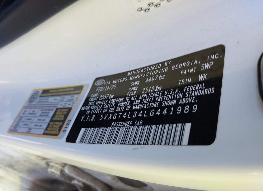 Photo 9 of 2020 Kia Optima LX (VIN 5XXGT4L34LG441989)