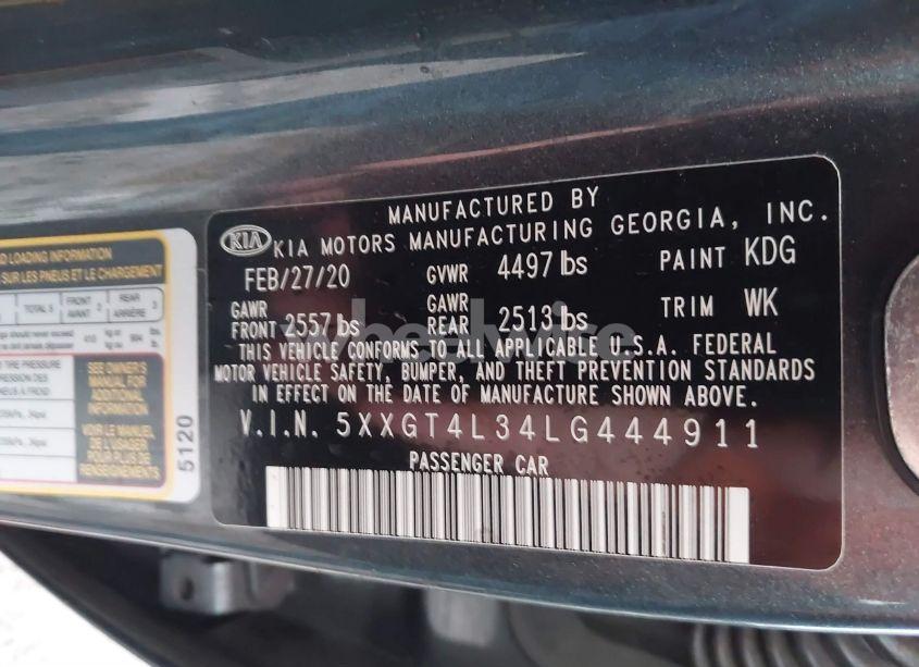 Photo 9 of 2020 Kia Optima LX (VIN 5XXGT4L34LG444911)
