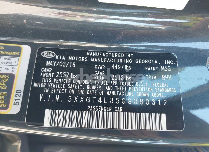 Photo 9 of 2016 Kia Optima LX (VIN 5XXGT4L35GG080312)