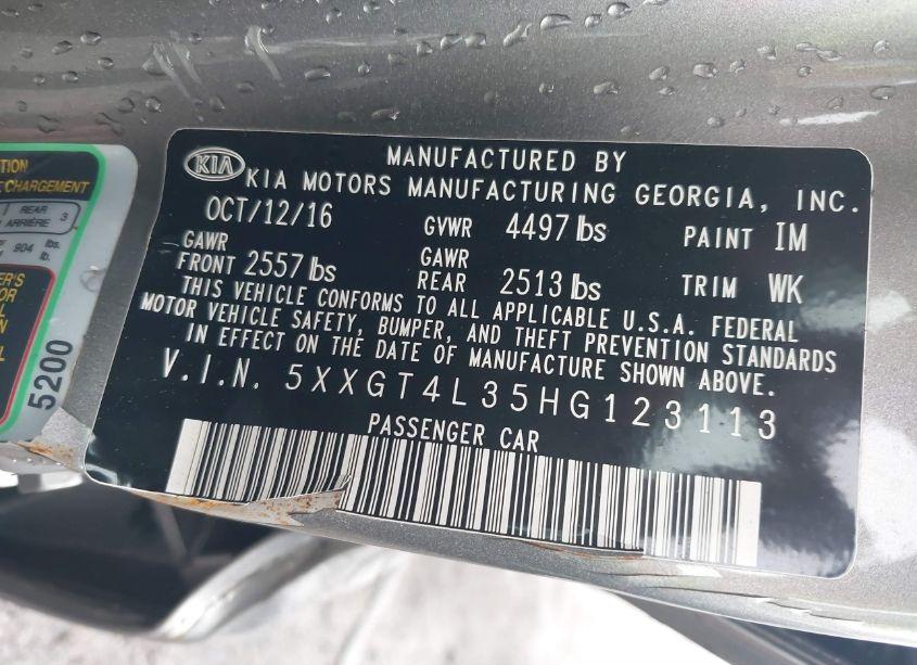 Photo 9 of 2017 Kia Optima LX (VIN 5XXGT4L35HG123113)