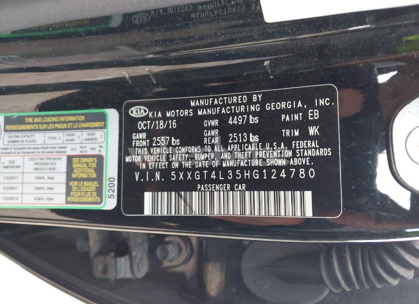 Photo 9 of 2017 Kia Optima LX (VIN 5XXGT4L35HG124780)