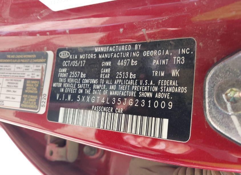 Photo 9 of 2018 Kia Optima S (VIN 5XXGT4L35JG231009)