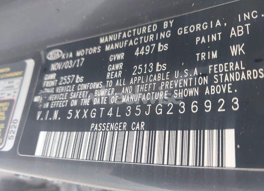 Photo 9 of 2018 Kia Optima S (VIN 5XXGT4L35JG236923)