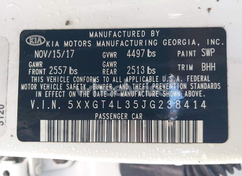 Photo 9 of 2018 Kia Optima LX (VIN 5XXGT4L35JG238414)