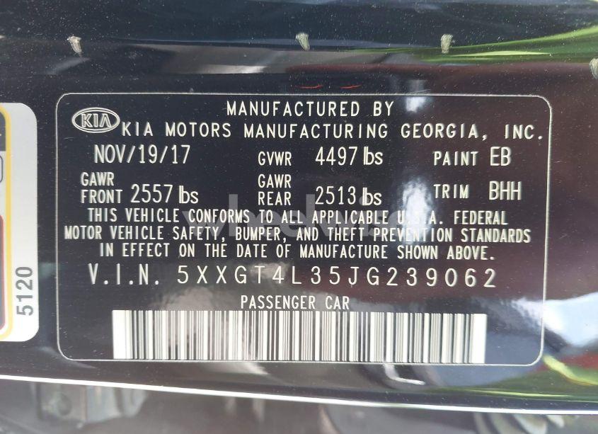 Photo 9 of 2018 Kia Optima LX (VIN 5XXGT4L35JG239062)