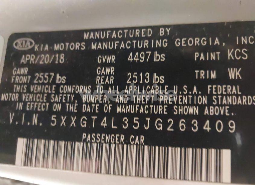 Photo 9 of 2018 Kia Optima LX (VIN 5XXGT4L35JG263409)