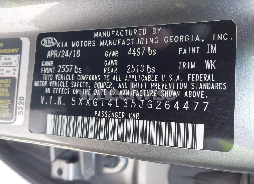 Photo 9 of 2018 Kia Optima LX (VIN 5XXGT4L35JG264477)