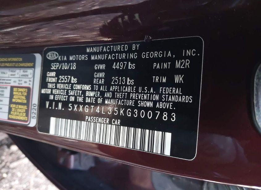 Photo 9 of 2019 Kia Optima LX (VIN 5XXGT4L35KG300783)