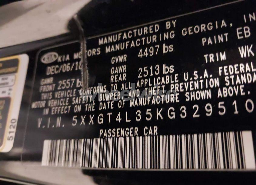 Photo 9 of 2019 Kia Optima LX (VIN 5XXGT4L35KG329510)