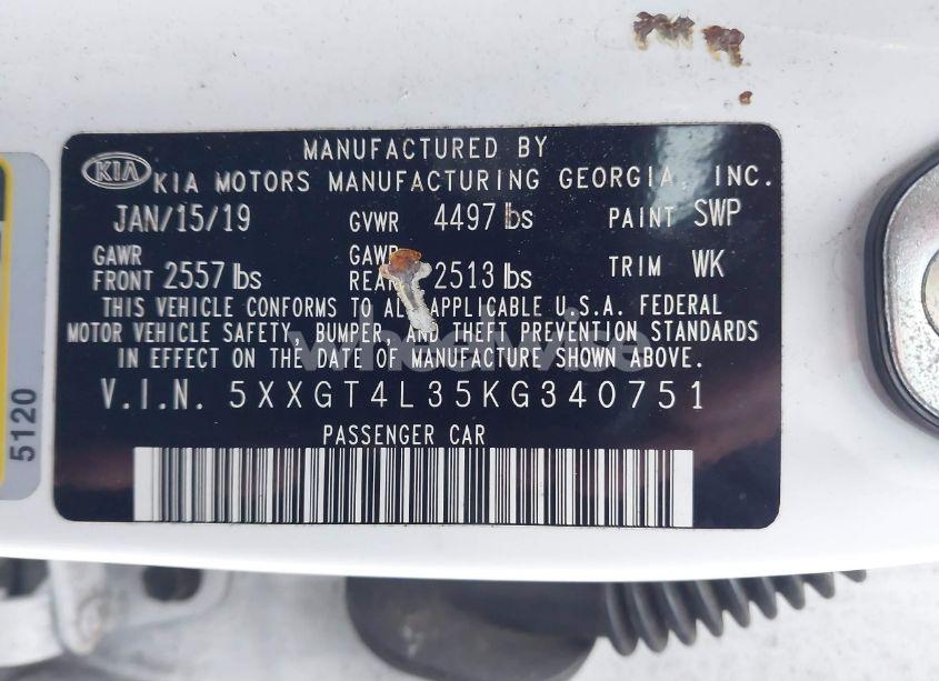 Photo 9 of 2019 Kia Optima LX (VIN 5XXGT4L35KG340751)