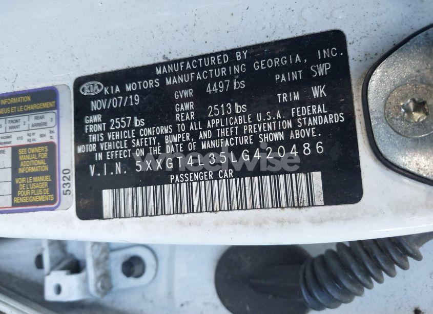 Photo 9 of 2020 Kia Optima S (VIN 5XXGT4L35LG420486)