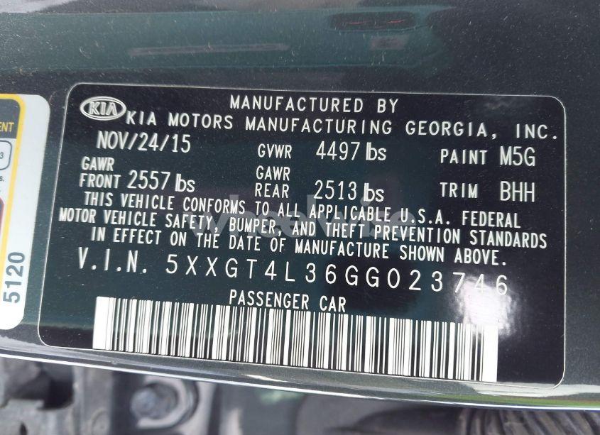 Photo 9 of 2016 Kia Optima LX (VIN 5XXGT4L36GG023746)