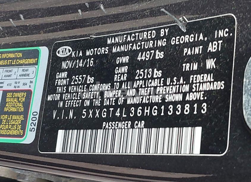 Photo 9 of 2017 Kia Optima LX (VIN 5XXGT4L36HG133813)