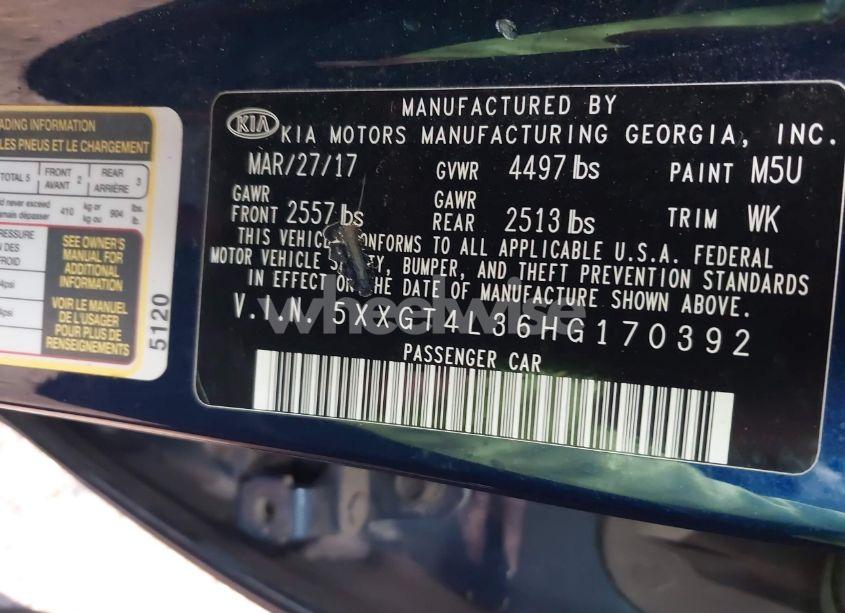 Photo 9 of 2017 Kia Optima LX (VIN 5XXGT4L36HG170392)