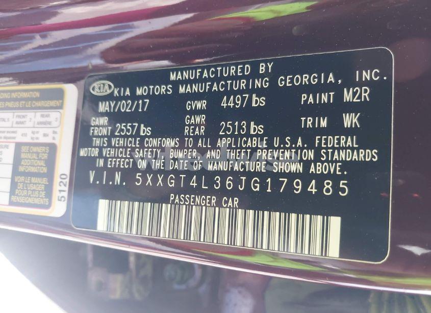 Photo 9 of 2018 Kia Optima LX (VIN 5XXGT4L36JG179485)