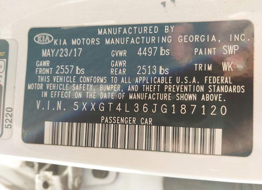 Photo 9 of 2018 Kia Optima S (VIN 5XXGT4L36JG187120)