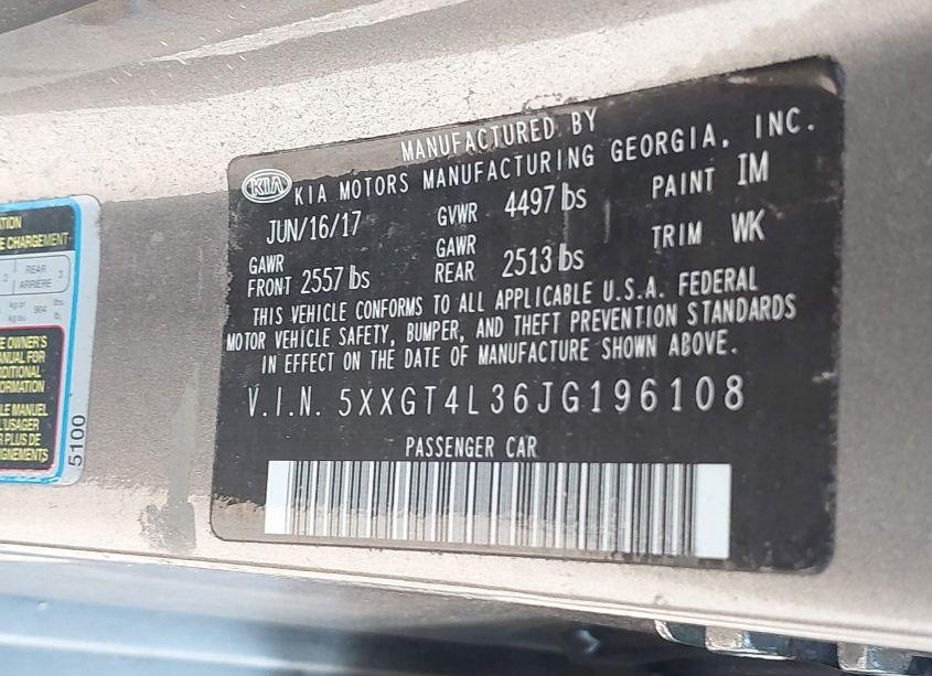 Photo 9 of 2018 Kia Optima LX (VIN 5XXGT4L36JG196108)