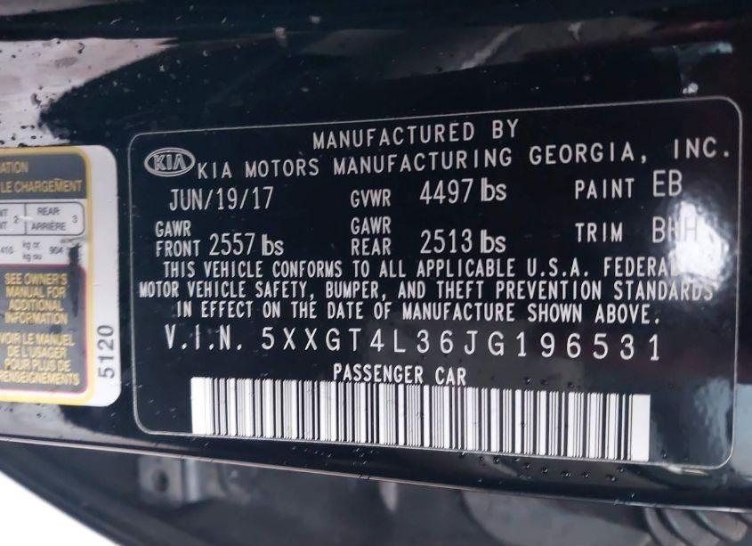 Photo 9 of 2018 Kia Optima LX (VIN 5XXGT4L36JG196531)