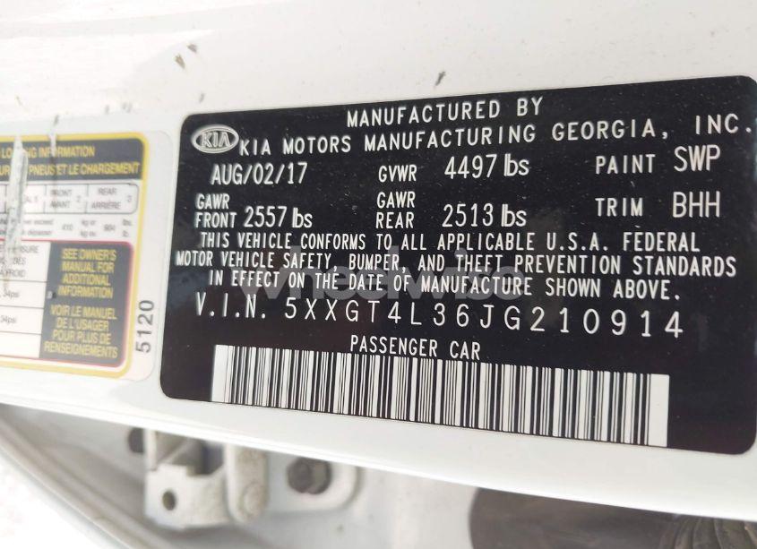 Photo 9 of 2018 Kia Optima LX (VIN 5XXGT4L36JG210914)