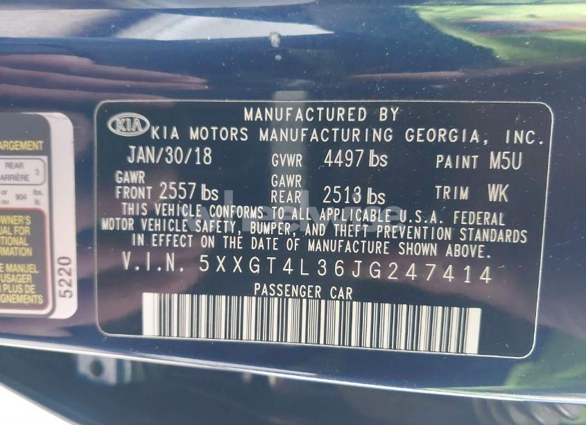 Photo 9 of 2018 Kia Optima S (VIN 5XXGT4L36JG247414)