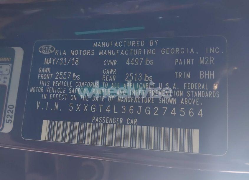 Photo 9 of 2018 Kia Optima LX (VIN 5XXGT4L36JG274564)