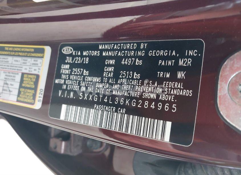 Photo 9 of 2019 Kia Optima LX (VIN 5XXGT4L36KG284965)