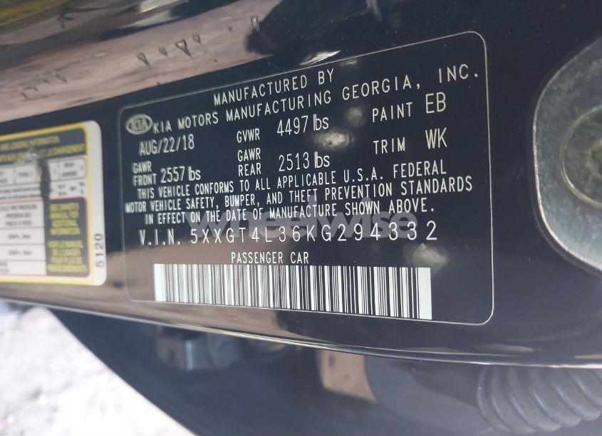 Photo 9 of 2019 Kia Optima LX (VIN 5XXGT4L36KG294332)