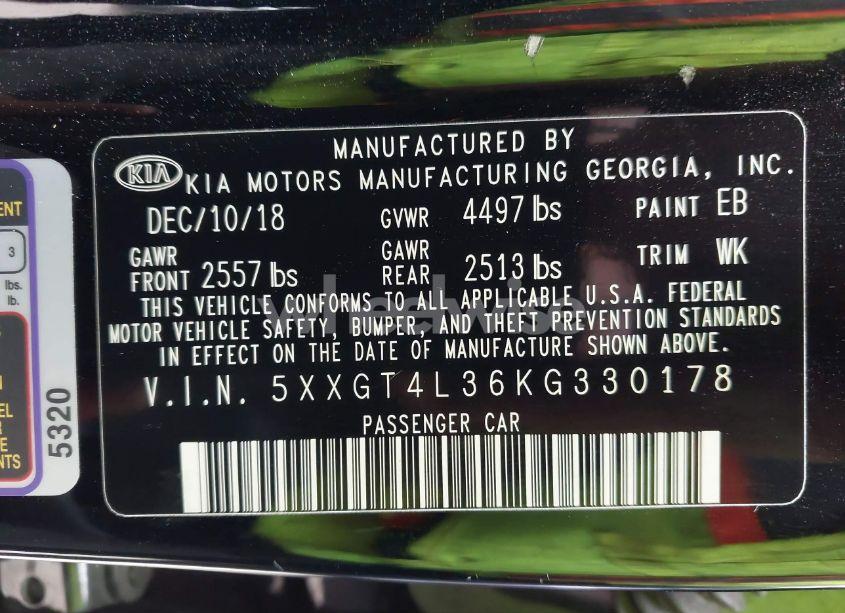 Photo 9 of 2019 Kia Optima S (VIN 5XXGT4L36KG330178)