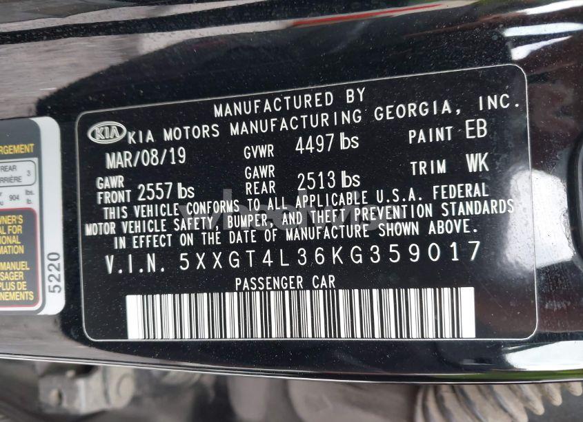 Photo 9 of 2019 Kia Optima LX (VIN 5XXGT4L36KG359017)