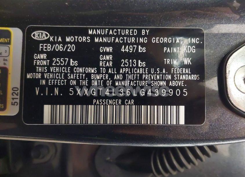 Photo 9 of 2020 Kia Optima LX (VIN 5XXGT4L36LG439905)