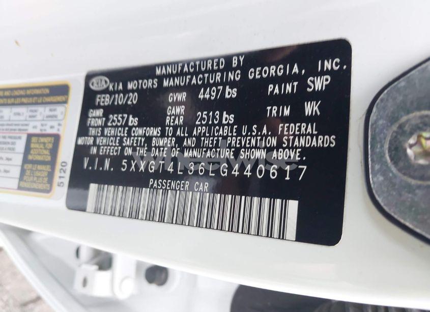 Photo 9 of 2020 Kia Optima LX (VIN 5XXGT4L36LG440617)