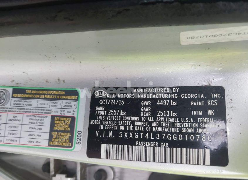 Photo 9 of 2016 Kia Optima LX (VIN 5XXGT4L37GG010780)