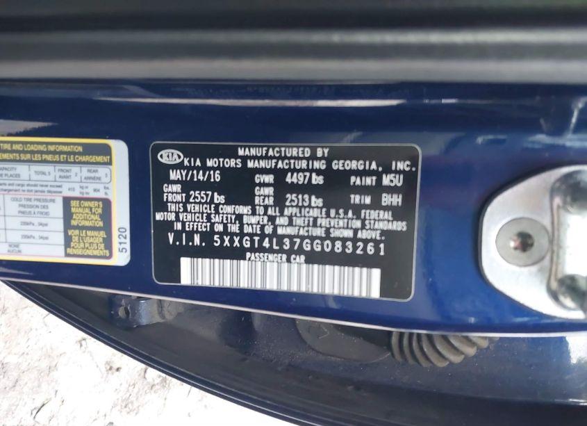 Photo 9 of 2016 Kia Optima LX (VIN 5XXGT4L37GG083261)