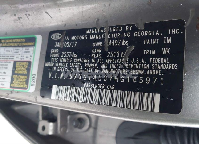 Photo 9 of 2017 Kia Optima LX (VIN 5XXGT4L37HG145971)