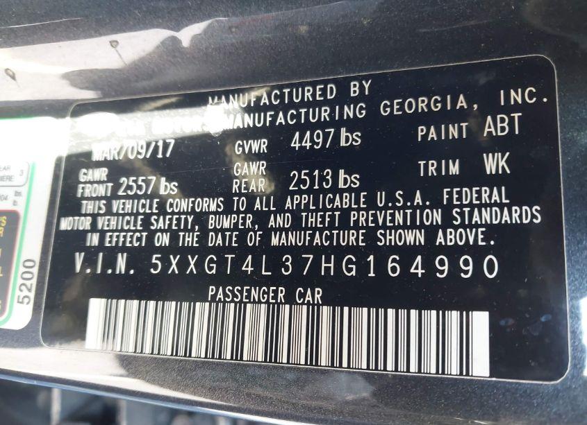 Photo 9 of 2017 Kia Optima LX (VIN 5XXGT4L37HG164990)