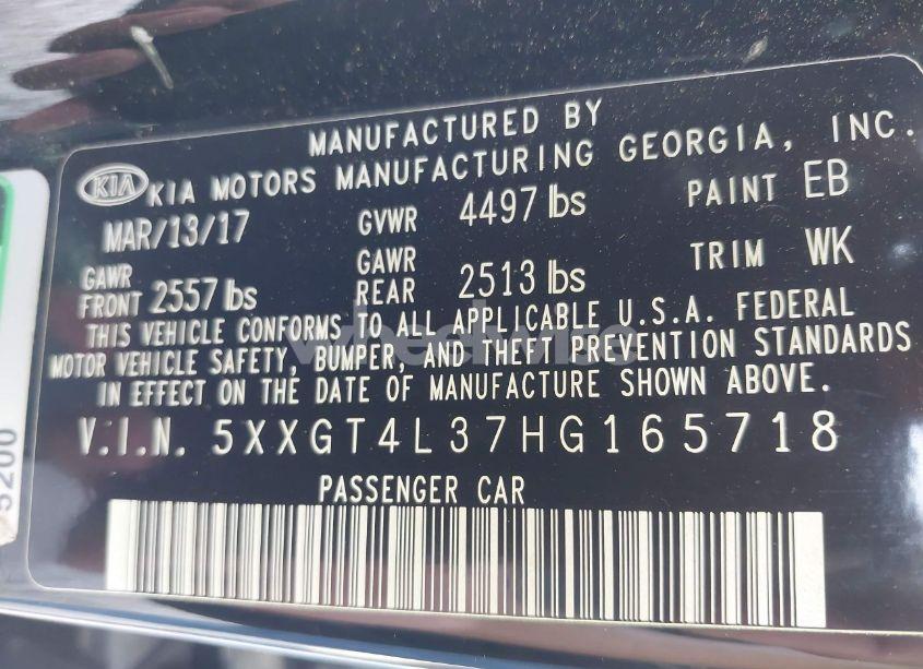 Photo 9 of 2017 Kia Optima LX (VIN 5XXGT4L37HG165718)