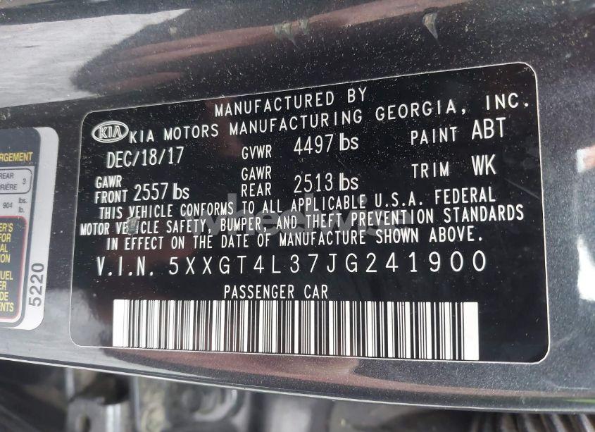 Photo 9 of 2018 Kia Optima S (VIN 5XXGT4L37JG241900)