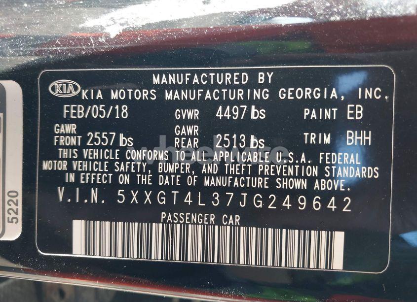 Photo 9 of 2018 Kia Optima LX (VIN 5XXGT4L37JG249642)