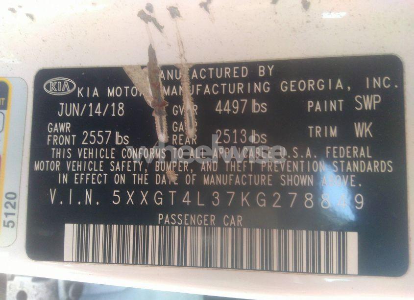 Photo 9 of 2019 Kia Optima LX (VIN 5XXGT4L37KG278849)