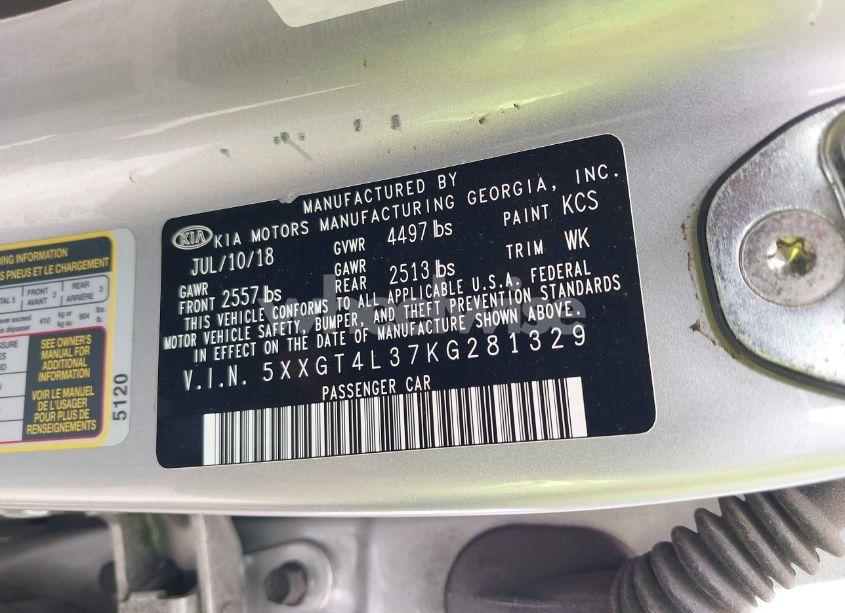 Photo 9 of 2019 Kia Optima LX (VIN 5XXGT4L37KG281329)