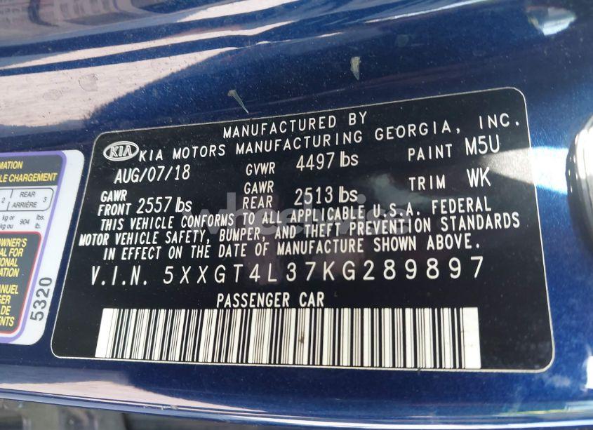 Photo 9 of 2019 Kia Optima S (VIN 5XXGT4L37KG289897)