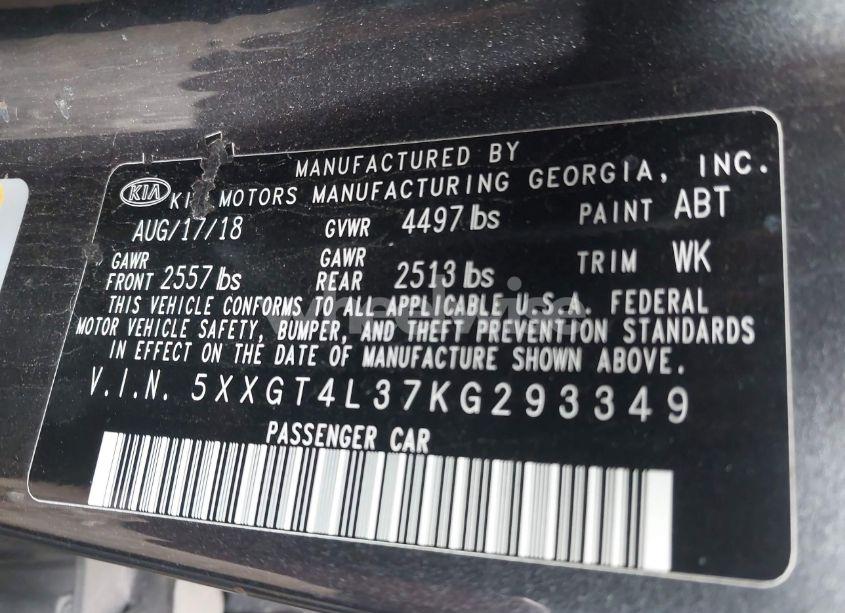 Photo 9 of 2019 Kia Optima LX (VIN 5XXGT4L37KG293349)