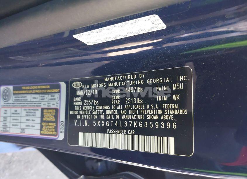 Photo 9 of 2019 Kia Optima S (VIN 5XXGT4L37KG359396)