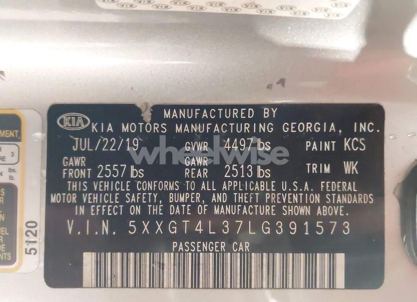 Photo 9 of 2020 Kia Optima LX (VIN 5XXGT4L37LG391573)