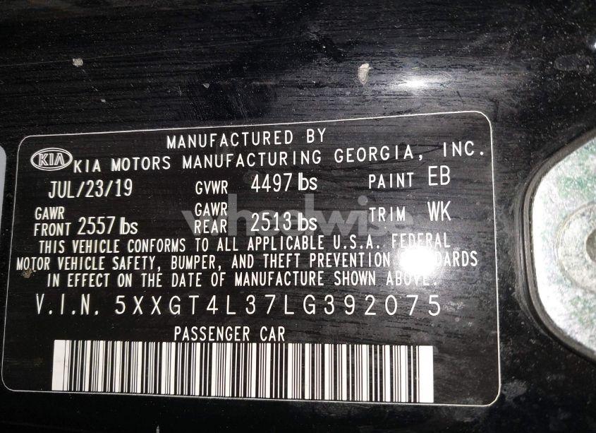 Photo 9 of 2020 Kia Optima LX (VIN 5XXGT4L37LG392075)