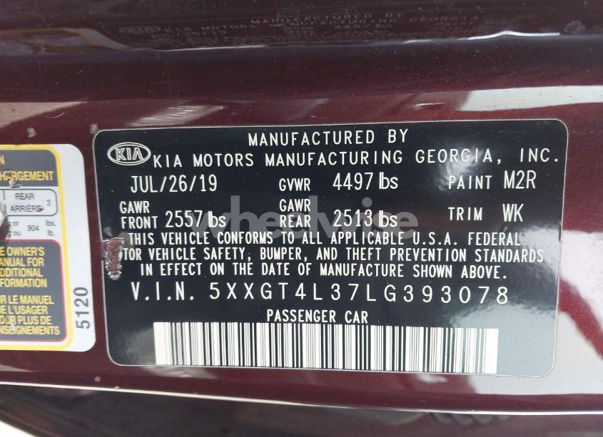 Photo 9 of 2020 Kia Optima LX (VIN 5XXGT4L37LG393078)