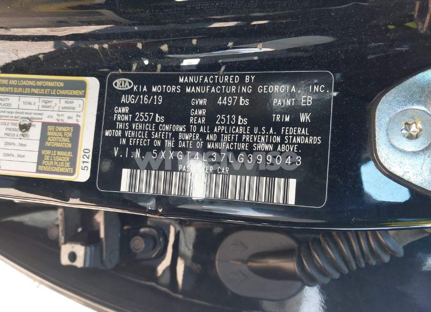 Photo 9 of 2020 Kia Optima LX (VIN 5XXGT4L37LG399043)